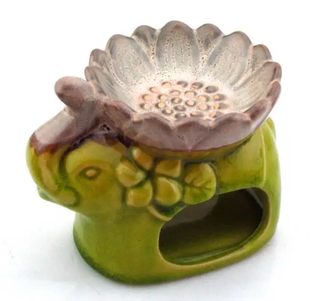 Керамика ароматерапия из свечек печь тайский слон аромат существенный диффузор Творческий ледяная, с трещинами ремесла украшения - Цвет: Green
