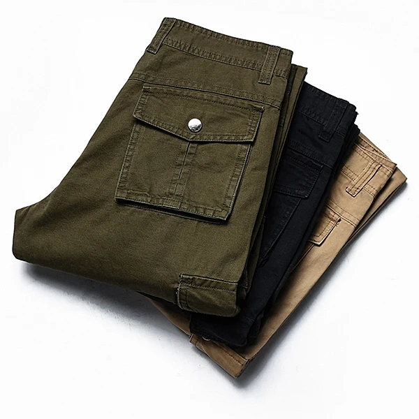 Big Size 30-48 Multi Pocket Cargo Pants Fashion Mens Outdoor Army Casual Cotton Trousers  