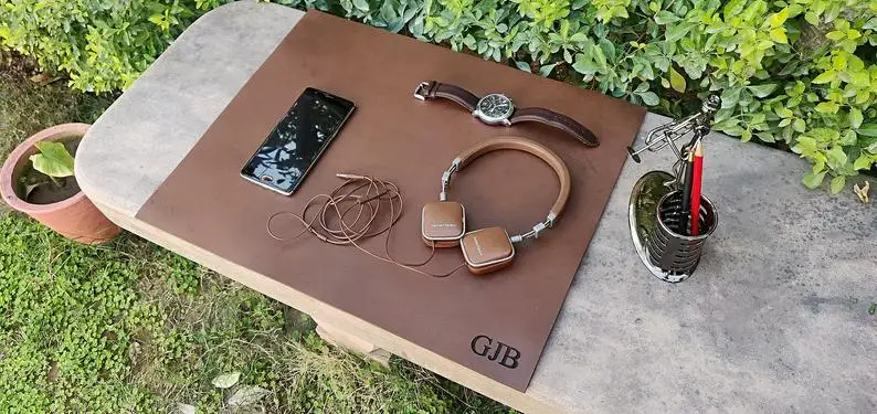 

Handmade 100% Genuine Leather Vintage Brown Desk Mat Office Mousepad Personalised Accessory Conference Desk Mat