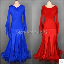 Бальный танцевальный костюм сексуальные длинные рукава Глубокий V шеи Топ+ длинная юбка 2 шт/костюм для женщин бальных одежды для конкурса танцов набор