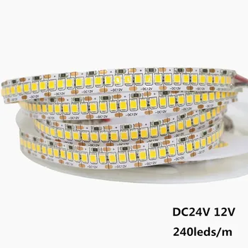 

Non waterproof 5M/Lot SMD 2835 Diode Tape LED Lamp 240Leds/m DC 24V Flexible Led Light Warm white Home Holiday Decoration DC 12V