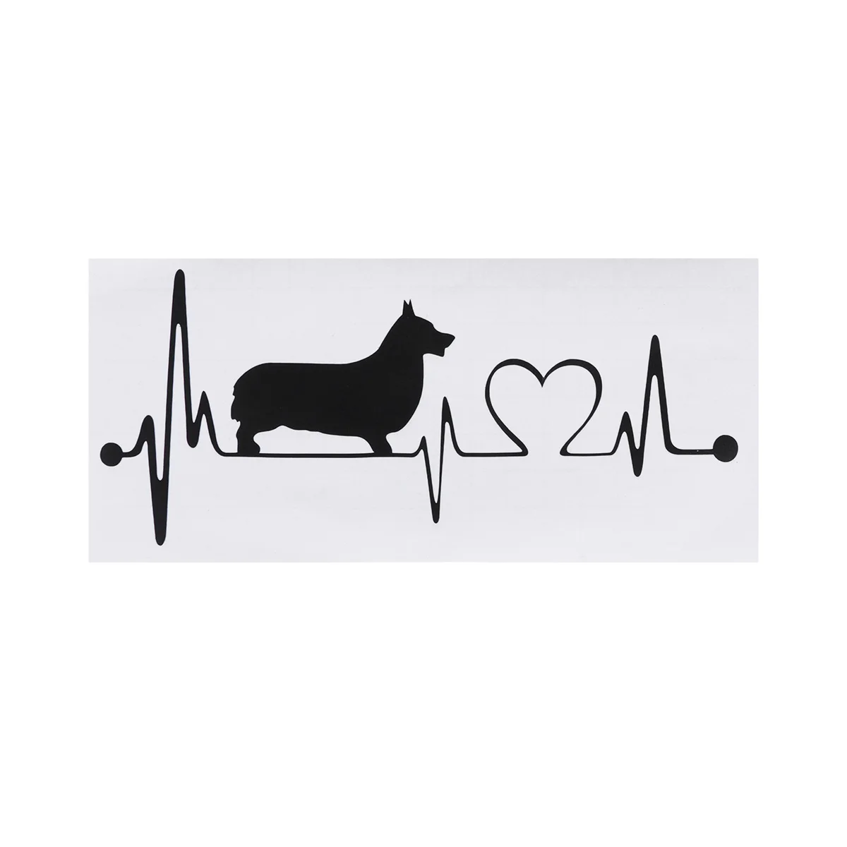 Unik Lucu Kreatif Indah Corgi Stiker Cinta Jantung Ekg Auto Mobil