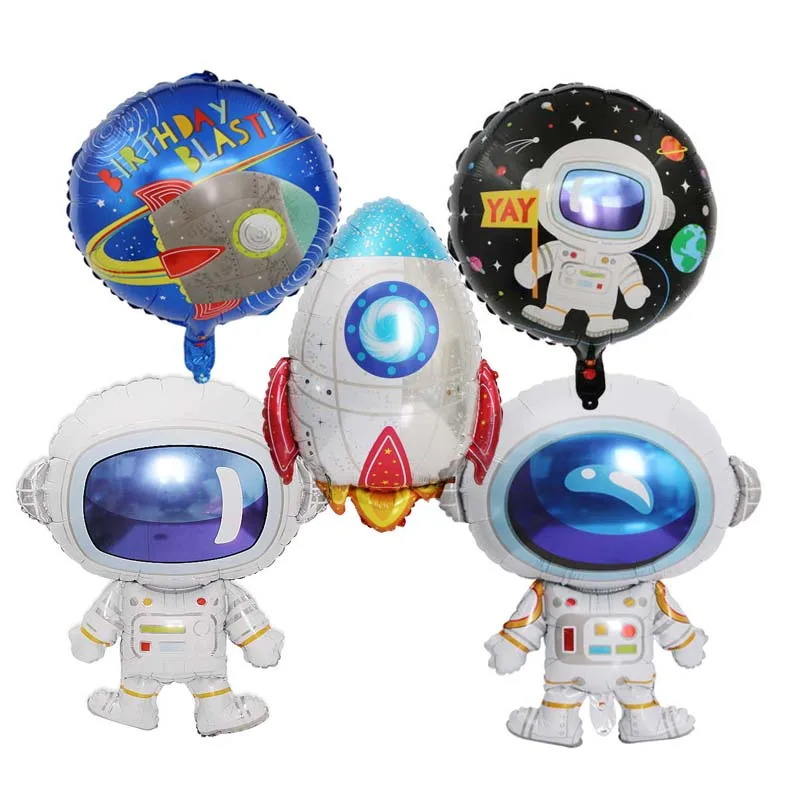 

5PCS Solar System Theme Party Outer Space Party Astronaut Rocket Ship Foil Balloons GalaxyBoy Kids Birthday Party Decor