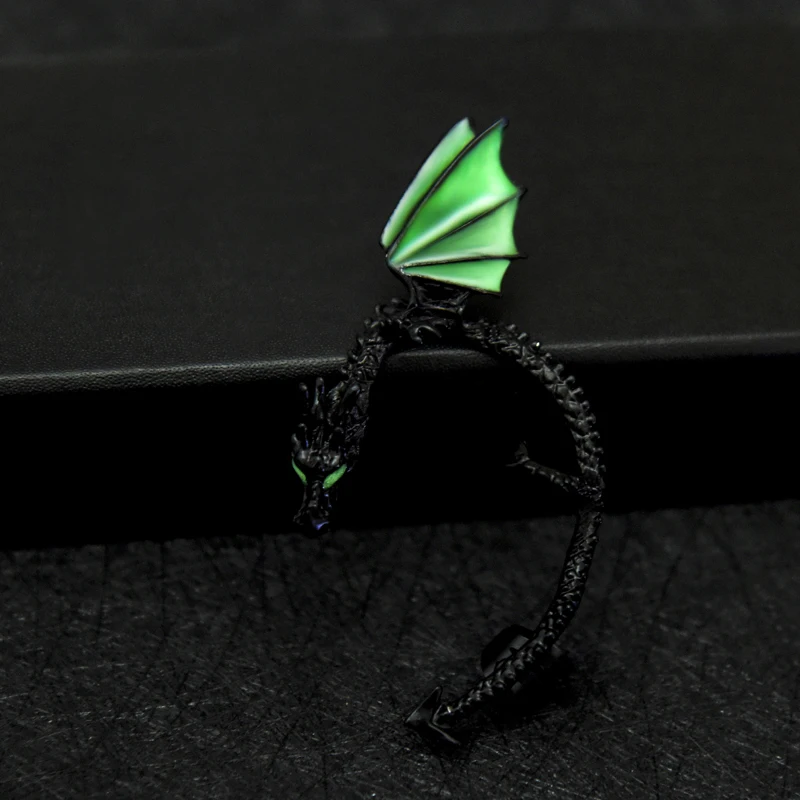 

The Dragon Ear Cuff Ear Cuff GLOW in the DARK black Plated dragon Ear earrings Stud Earrings WOMEN girls boys gift 3 colors