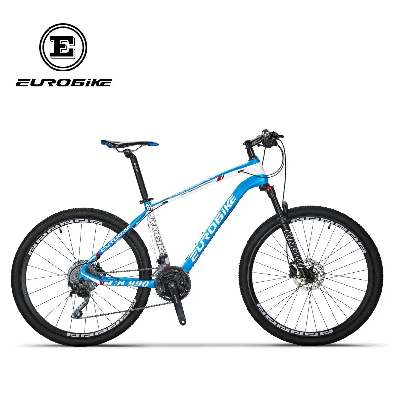 Clearance EUROBIKE 26 Inches Carbon Fiber Mountain Bikes Dual Hydraulic Disc Brake Shock Fork 5