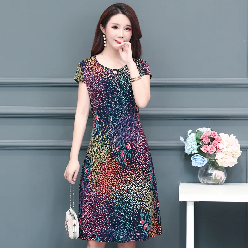 

2019 New summer women dress casual loose Beach dresses long print vestidos de fiesta women clothes plus size dress boho dress