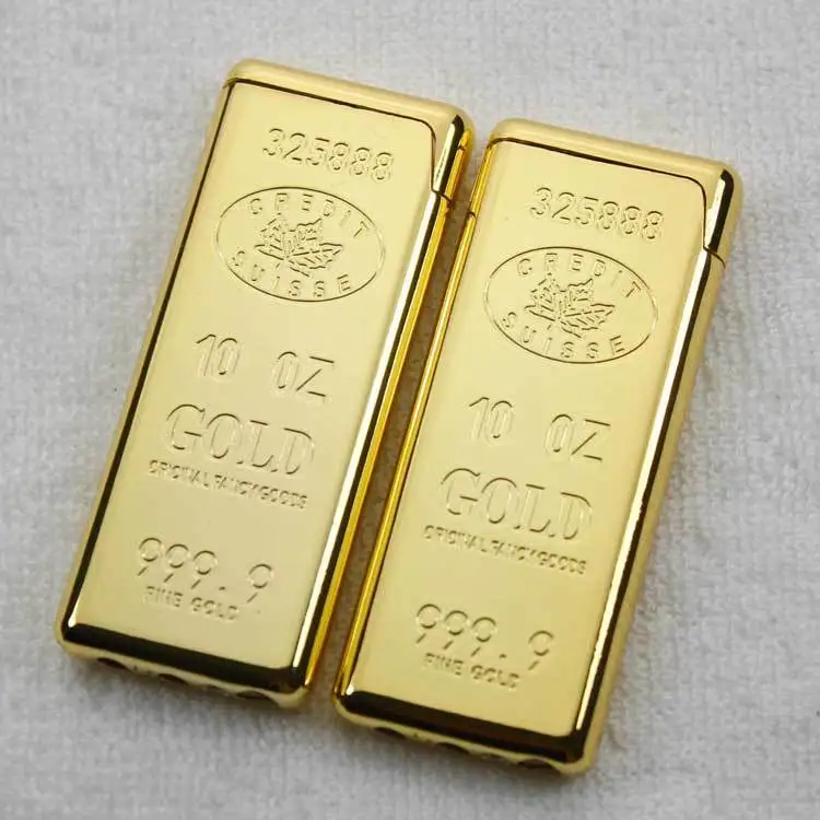 Free shipping 5pcs/lot Gold Bar Jet Lighter Butane Gas Flint Lighter