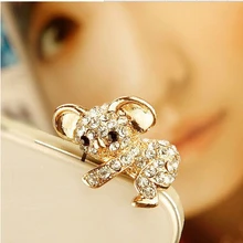 100 шт./лот милый коала Дизайн модные Стиль 3,5 мм уха Кепки Dust Разъем для наушников Разъем для Iphone для samsung и всех мобильных телефонов