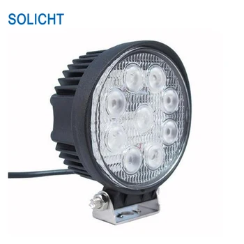 

SOLICHT High Power 9x3W 12V 24V LED Work Lights 27 Watt 4 inch Waterproof Car 4X4 Spot Fog Offroad Tractor LED Working Light 27W
