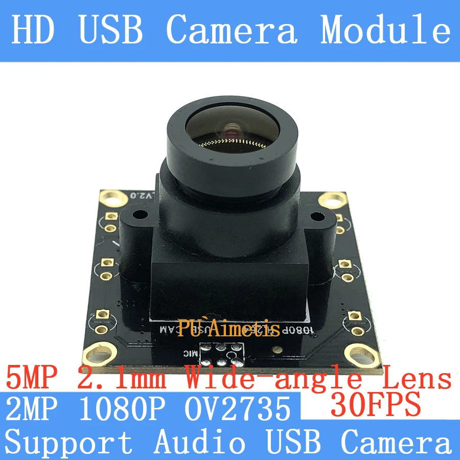 

PU`Aimetis 1080P Wide angle 150 Surveillance camera HD 30fps Mini CCTV Android Linux UVC Webcam USB Camera Module Support audio