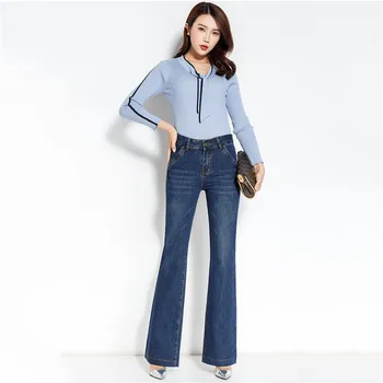 

Casual Jeans Women Blue Wide Leg Pants Jeans 2019 New Spring Autumn Korean bf Loose Slim Long Plus Size Jeans Feminina LD788