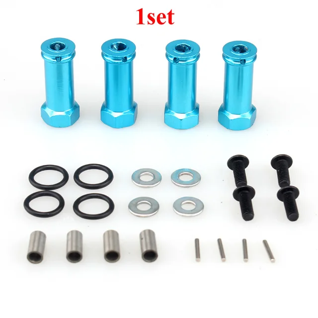 Cheap 1Set Wltoys Extended Combiner Adapter Hexagon Wheel Seat Wheel Mount for RC Model Cars Gasket Screw Wltoys 12428 12423 FY-03 