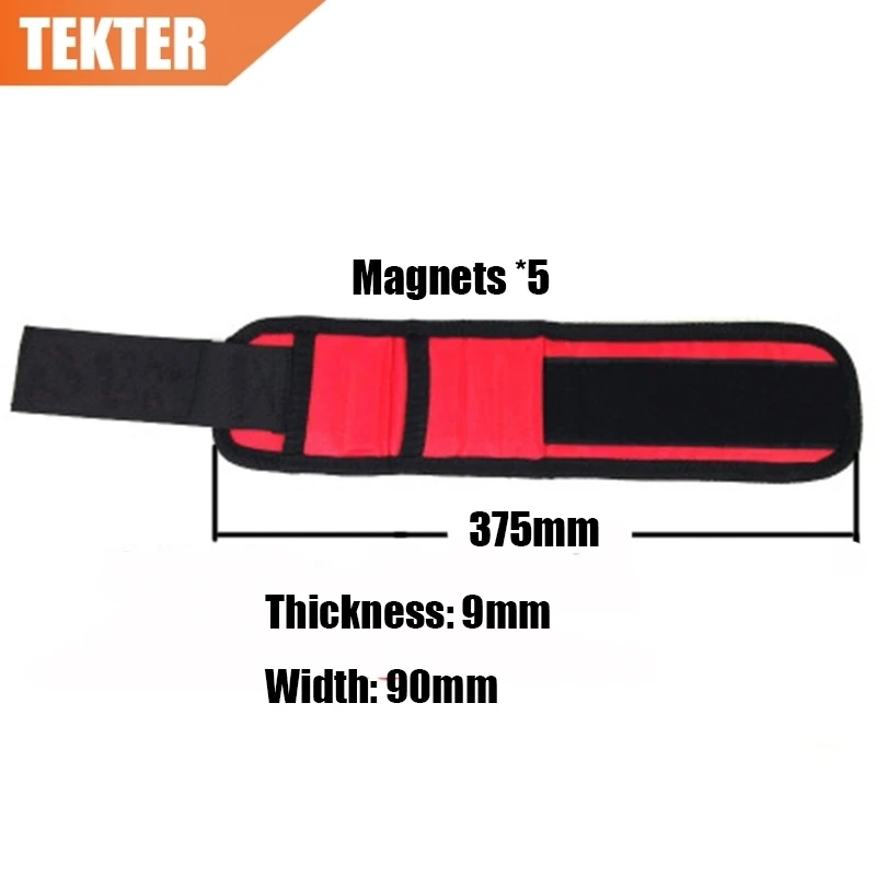 TEKTER 5 крепкий магнитный браслет, ремень, Handsfree, удерживает гвозди-шурупы, регулируемый инструмент для ремонта, карманная сумка