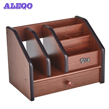 

multifunctional Wooden Desktop Organizer Storage Box Pen Pencil Box Jewelry Makeup Holder Stationery Brown Office storage rack