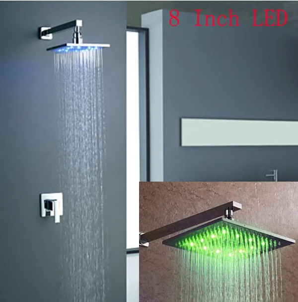 Aliexpress.com : Buy 8 Inch Chrome Brass LED Changing Color Rain Shower Set Sprayer Wall Mount Mixer from Reliable wall mount mixer suppliers on ... Aliexpress.com : Buy 8 Inch Chrome Brass LED Changing Color Rain Shower Set Sprayer Wall Mount Mixer from Reliable wall mount mixer suppliers on ...
