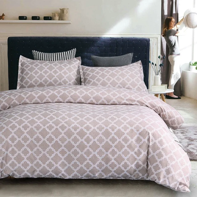 Brief Geometric Duvet Cover Set 3pcs Bed Set Twin Double Queen King Size Bed linen Bedclothes bedding sets(No Sheet No Filling - Цвет: khaki
