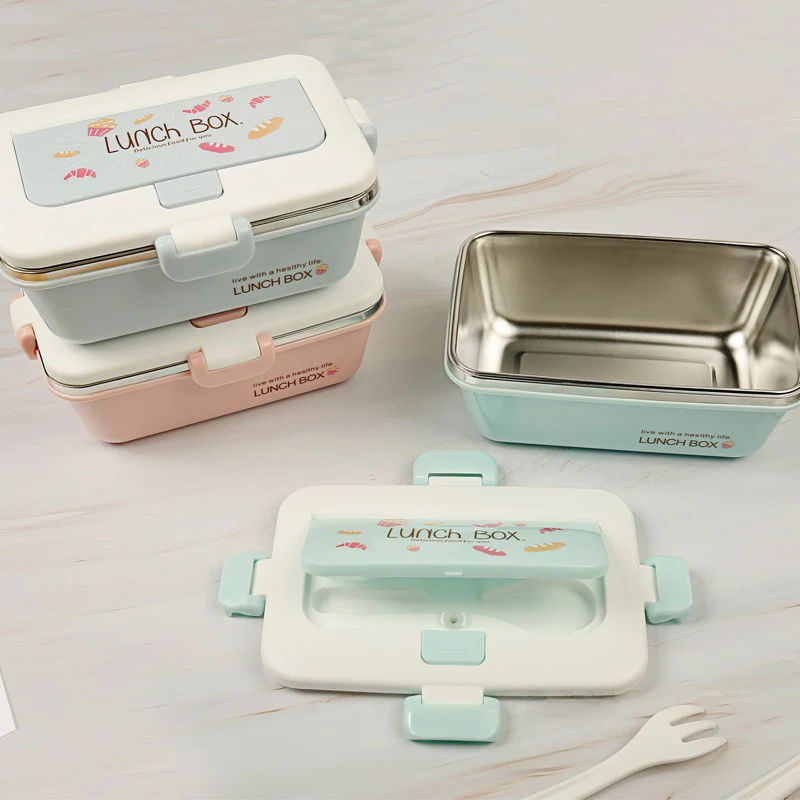 ONEUP Ланч бокс из нержавеющей стали Ins мультфильм 900 мл Bento Box экологичный контейнер