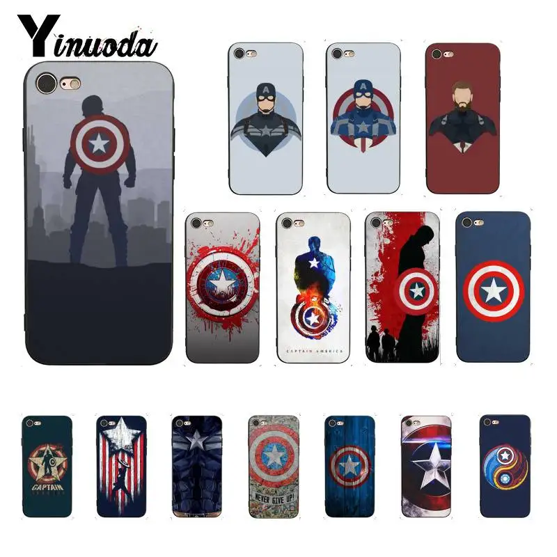 

Yinuoda Captain America Shield Marvel Special Offer Logo TPU Phone Cover for iPhone 8 7 6 6S 6Plus X XS MAX 5 5S SE XR 10