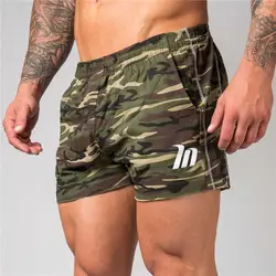 2018 Новый Для мужчин шорты для фитнеса бодибилдинга Лето тренажерные залы тренировки мужской Camo спортивная Короткие штаны джоггеры пляж