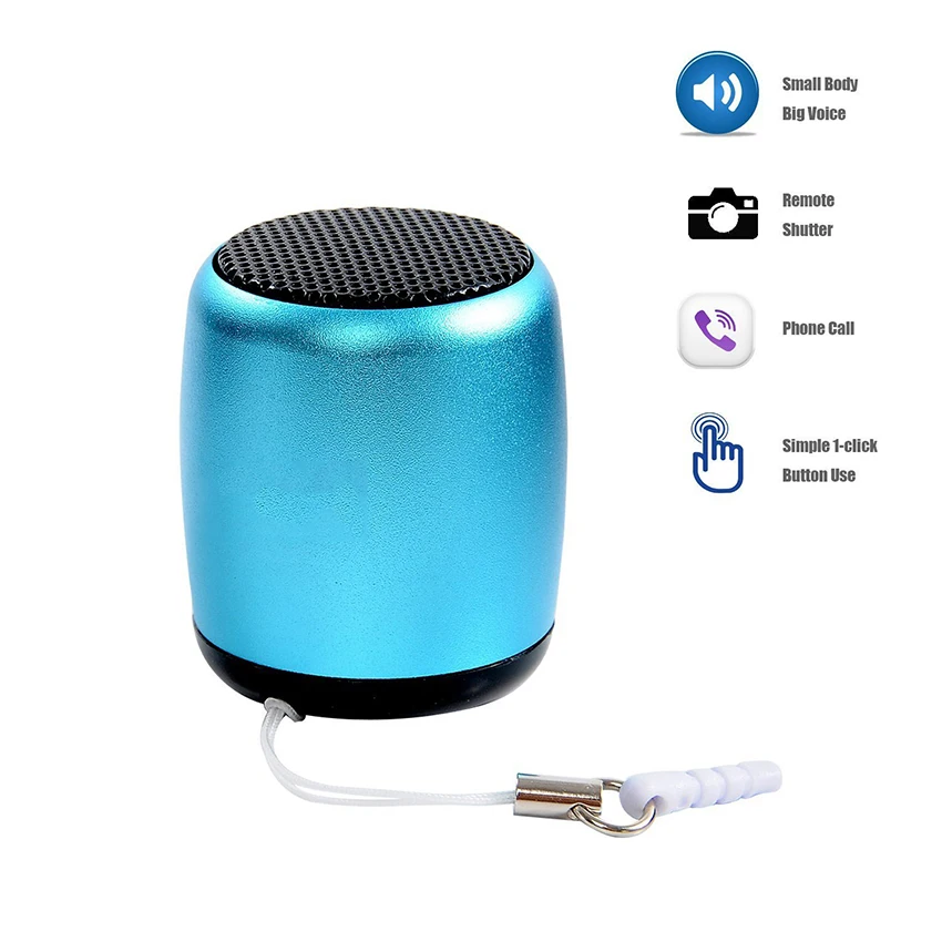 Aimitek Mini Wireless Speaker Small Pocket Size blue-4