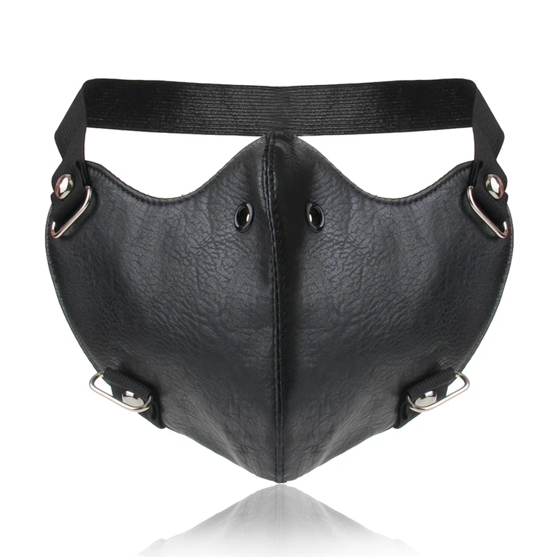 

Fashion Motorcycle Face Masks Punk Rock Men Women Mask Hip-hop Stage Performance Mask Halloween Party PU Leather Mask