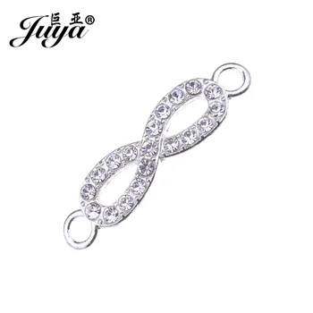 

JUYA China Connectors for Jewelry Suppliers Making DIY 27x7mm 15pcs/lot Rhinestone Infinity Symbol Bracelet Finding Craft CR0051