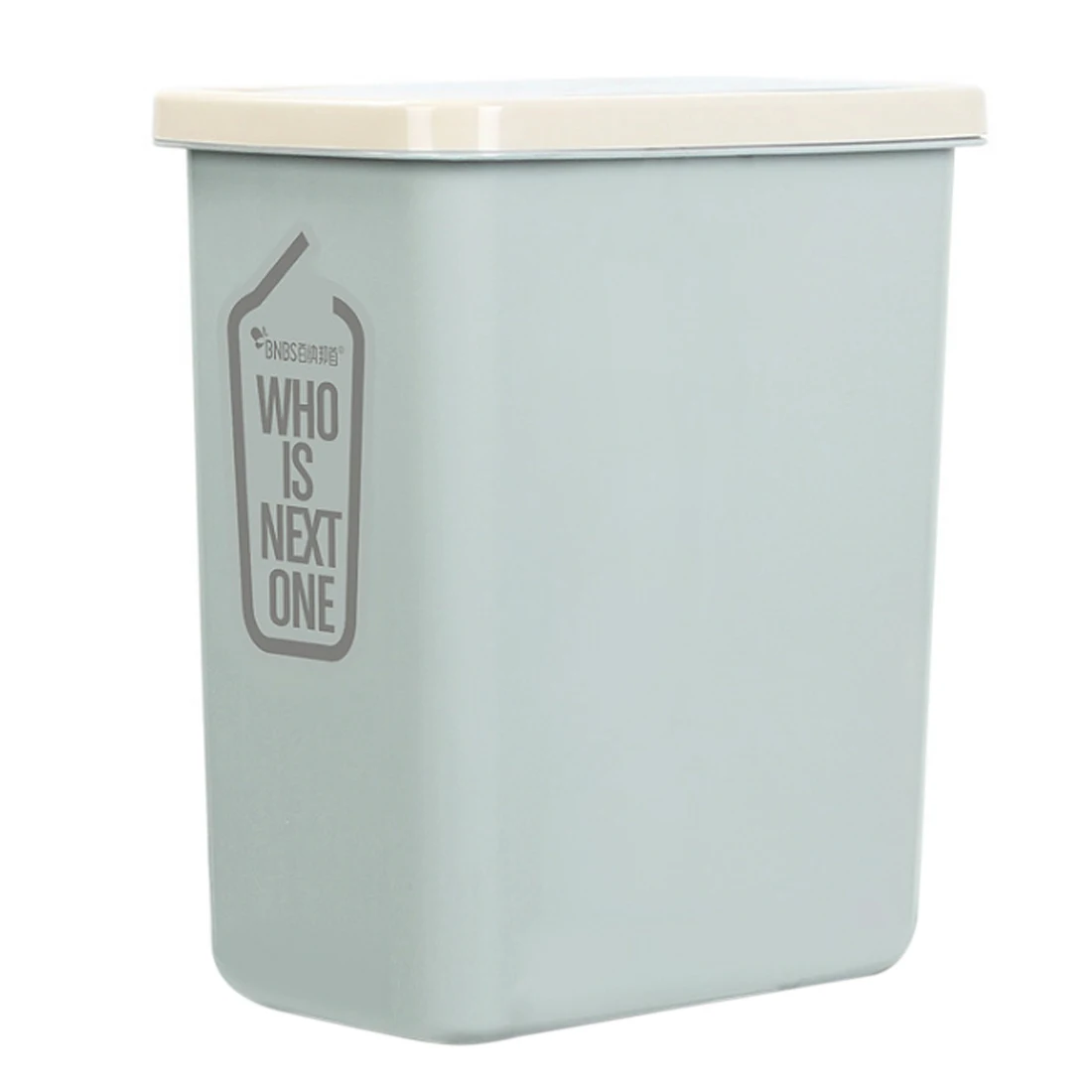 

9L Square Swivelling Cover Trash Can Bathroon Office Gap Garbage Bin Wastebasket with Pressing Ring