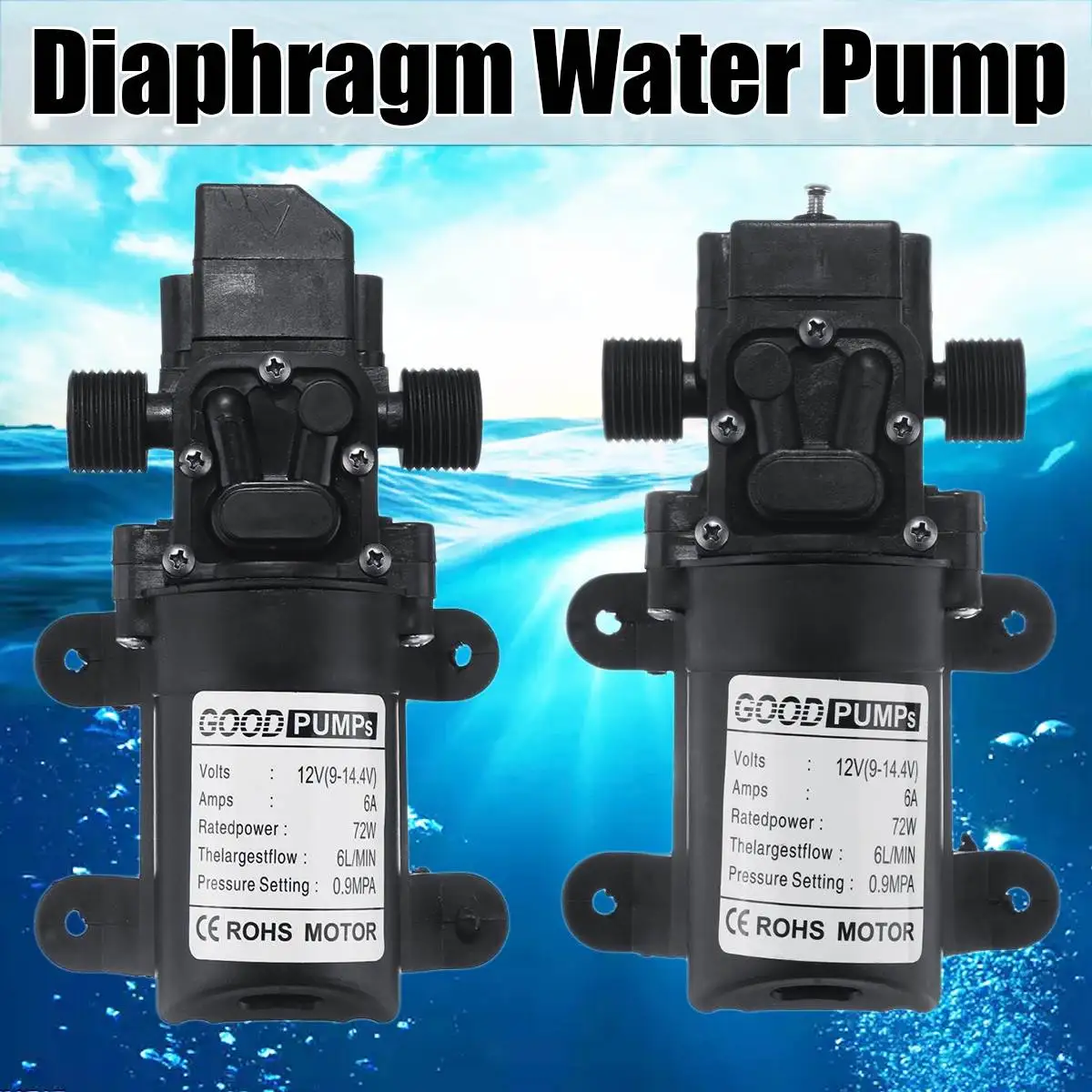 

DC 12V 72W Electric Diaphragm Water Pump Automatic Switch 6L/min High Pressure Car Washing Spray Water Pump
