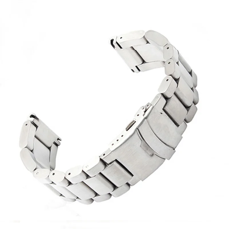 Fashion Solid Stainless Steel Band Luxury Mens Wrist Watch Strap Adjustable Replacement Tool High Quality 222426mm Watch Bands (1)