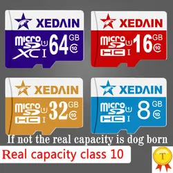 XEDAIN Бесплатная доставка микро sd карты class 10 карт памяти 8 Гб 16 Гб, 32 ГБ, 64 ГБ флэш-карты Мини microsd карты памяти для смартфонов mp3 4