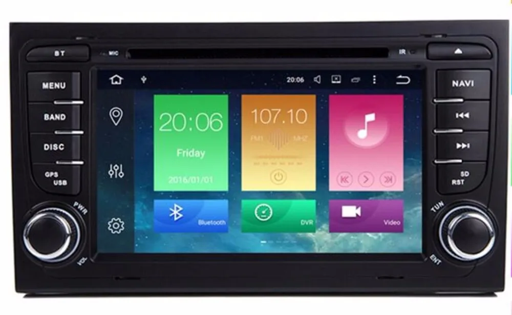 Discount 2018 7" 4+32G RAM Double Din Car DVD For Audi A4 S4 Octa Core Android 8.0 System GPS Navi Radio WIFI 4G Network Mirror Screen 2