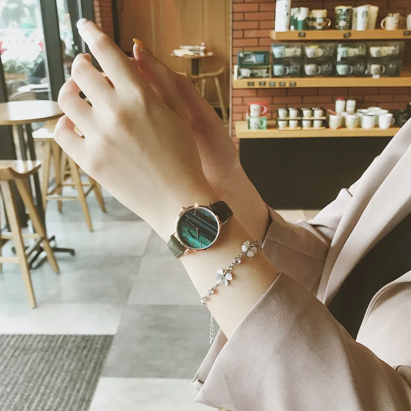 

Fashion Women Marble Watch Korean Style Retro Ladies Quartz Watch Female Exquisite Leather Wristwatches Ulzzang montre femme Hot