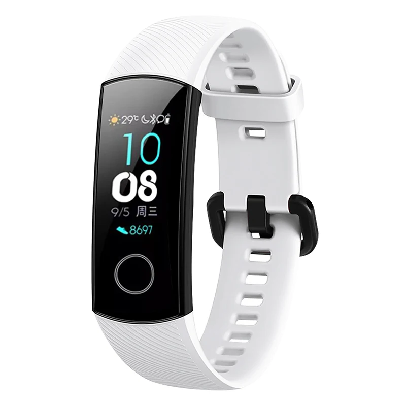 Умный Браслет для huawei Honor Band 4, силиконовый цветной спортивный ремешок для часов, ремешок на запястье для huawei Honor band 5 Correa - Цвет: white