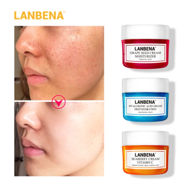 

LANBENA Cream Grape Seed Cream Moisturizer Whitening Cream Hyaluronic Acid Anti Wrinkle Anti Aging Vitamin C Skin Care