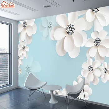 

ShineHome-Murals Embossed Wallpapers for 3 d Living Room Girls Dinning Wallpaper 3d Wall Paper Floral TV Background Home Decor