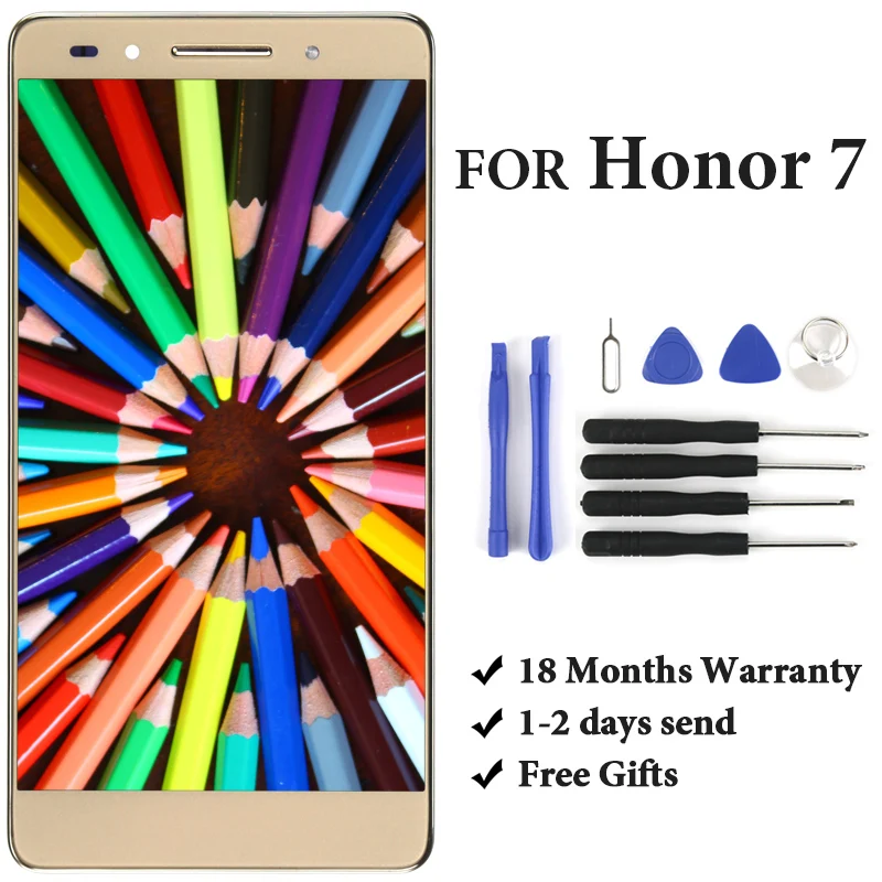 Для HUAWEI Honor 7 PLk-TL01H PLK-L01 Новый 5 2-дюймовый ЖК-дисплей сенсорный экран дигитайзер