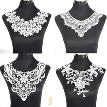 1 Uds. Vestido de tela de encaje Blusa con aplique adornos de costura Escote de hazlo tú mismo Collar accesorios de decoración