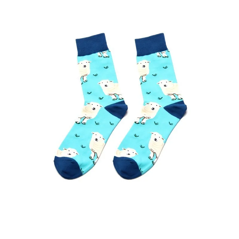 Дизайн, повседневные носки для мужчин, забавные носки в стиле Харадзюку С Рисунком медведя, панды, акулы, Кита, носки с рисунками животных для мужчин - Цвет: 5