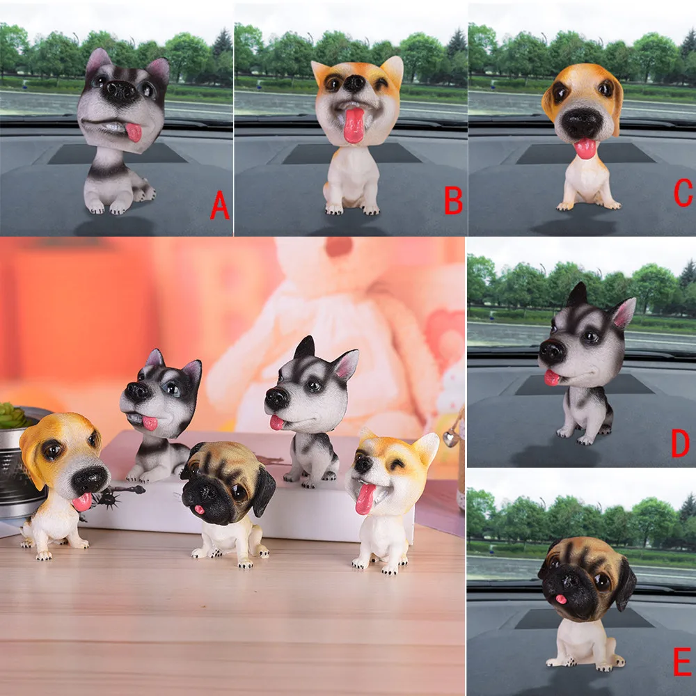 

1PCS car universal carornamnet cute dog design Animal Swinging Animated Bobble Dancer Toy Car Decor Nodding Resin Puppy Dog new