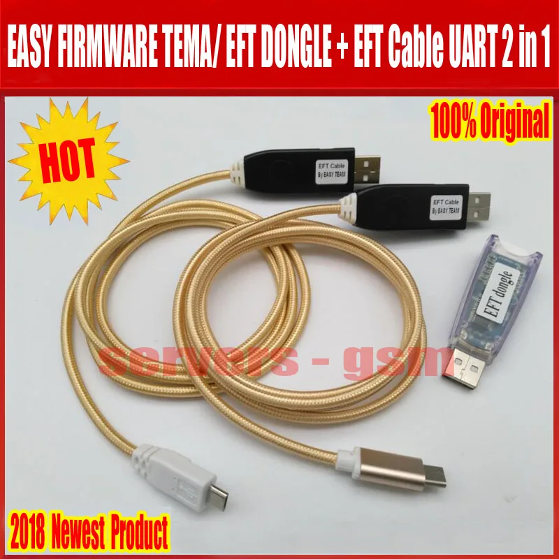 2018 Новые 100% оригинальные легко прошивки TEMA/EFT DONGLE + EFT кабель UART 2 в 1 Бесплатная доставка