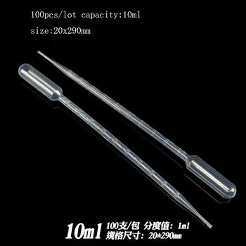 

100 Pcs/lot 10ml Plastic Disposable Transfer Pipettes Eye Dropper Set Graduated Pipettes Polyethylene