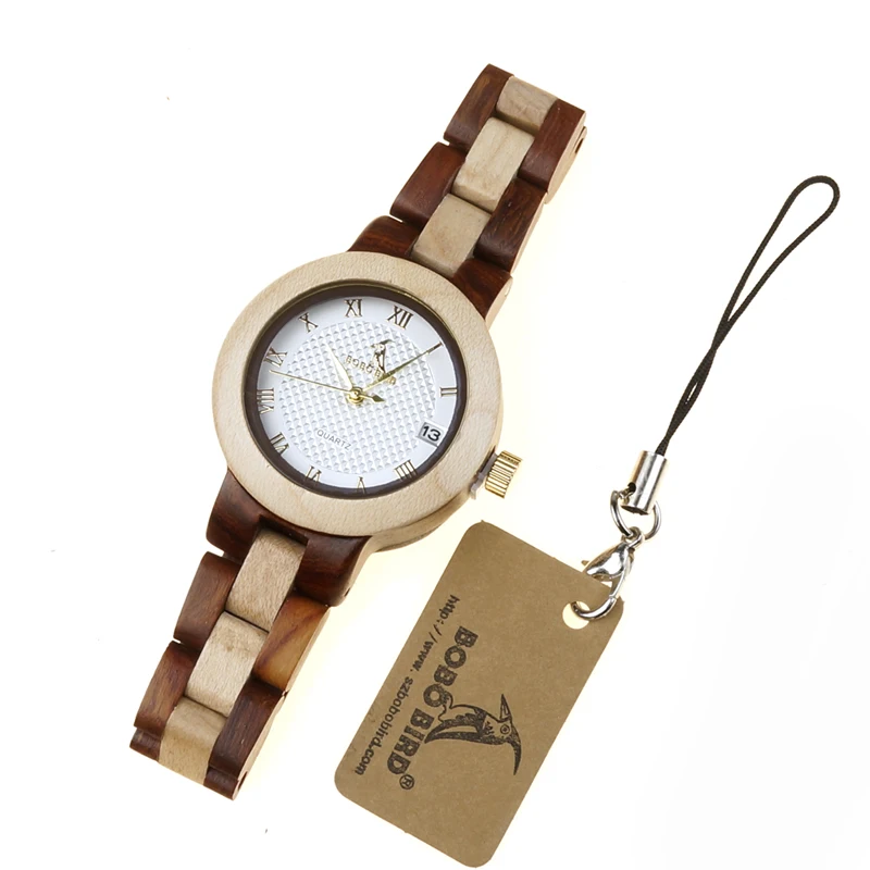 Calendar Dialplate wooden watches M19 Cb3