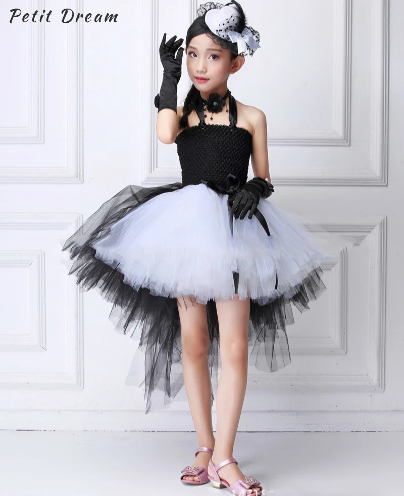 Petit Dream Halloween Cosplay Kid Girls Dress with Train Tulle Black Petit Dream Halloween Cosplay Kid Girls Dress with Train Tulle Black
