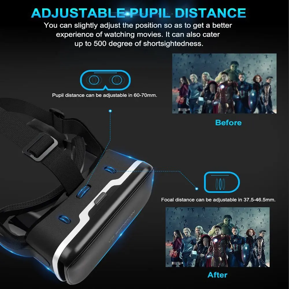 Original VR shinecon 6.0 headset version virtual reality glasses 3D glasses headset helmets smartphone Full package + controller Original VR shinecon 6.0 headset version virtual reality glasses 3D glasses headset helmets smartphone Full package + controller