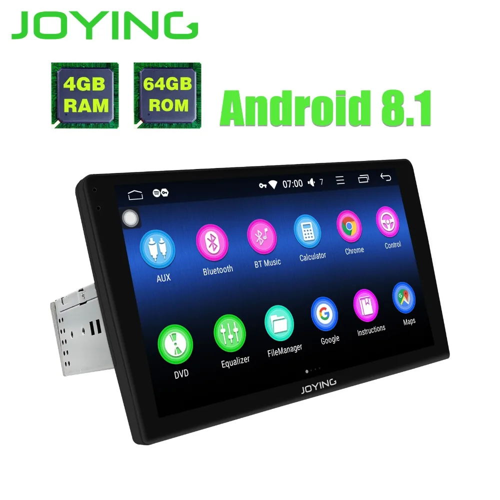 JOYING android 8.1 car radio autorradio 1din 9'' stereo Octa 8 Cores gps navigation player with 2.5D Curved Glass screen and DSP