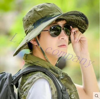 

2016 hot sale summer version wind proof rope breathable snap brim outdoor fishing hiking mountaineering Sunshade Cap