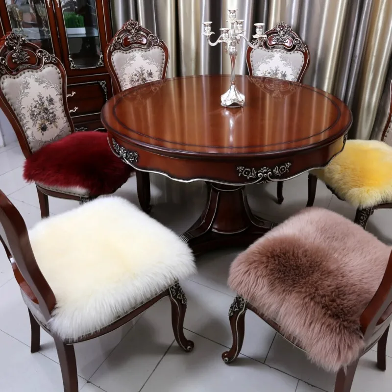 

100% real fur mat rug carpet Soft Sheepskin Chair Cover Warm Hairy Carpet Seat Pad Plain Skin Fur Plain Fluffy Area Rugs