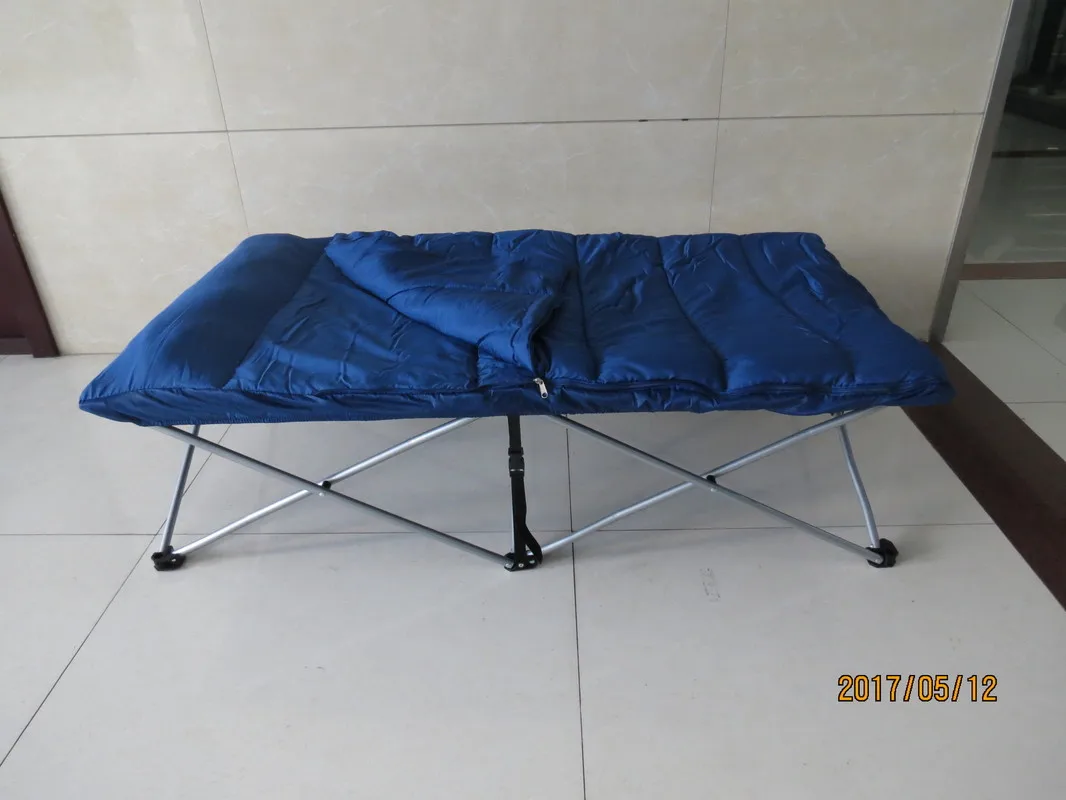 

Outdoor Simple Foldable Nap Bed for Kids Blue Portable Beach Bed Recliner 600D Oxford Cloth+thickened Steel Heavy Duty