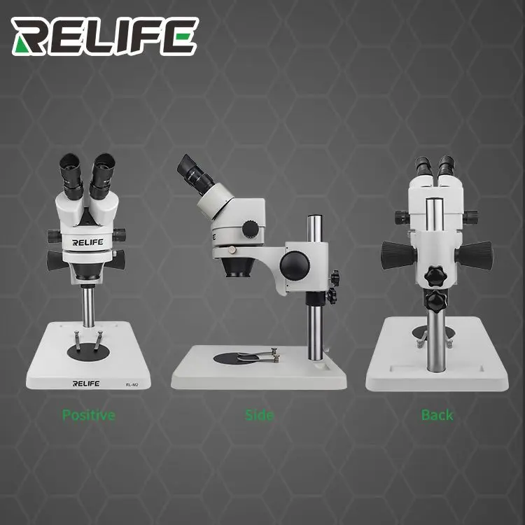 RELIFE RL-M2 7-45 раз HD бинокль стерео микроскоп осмотр PCB ремонт Microscopio 144 светодиодный источник света ремонт инструментов