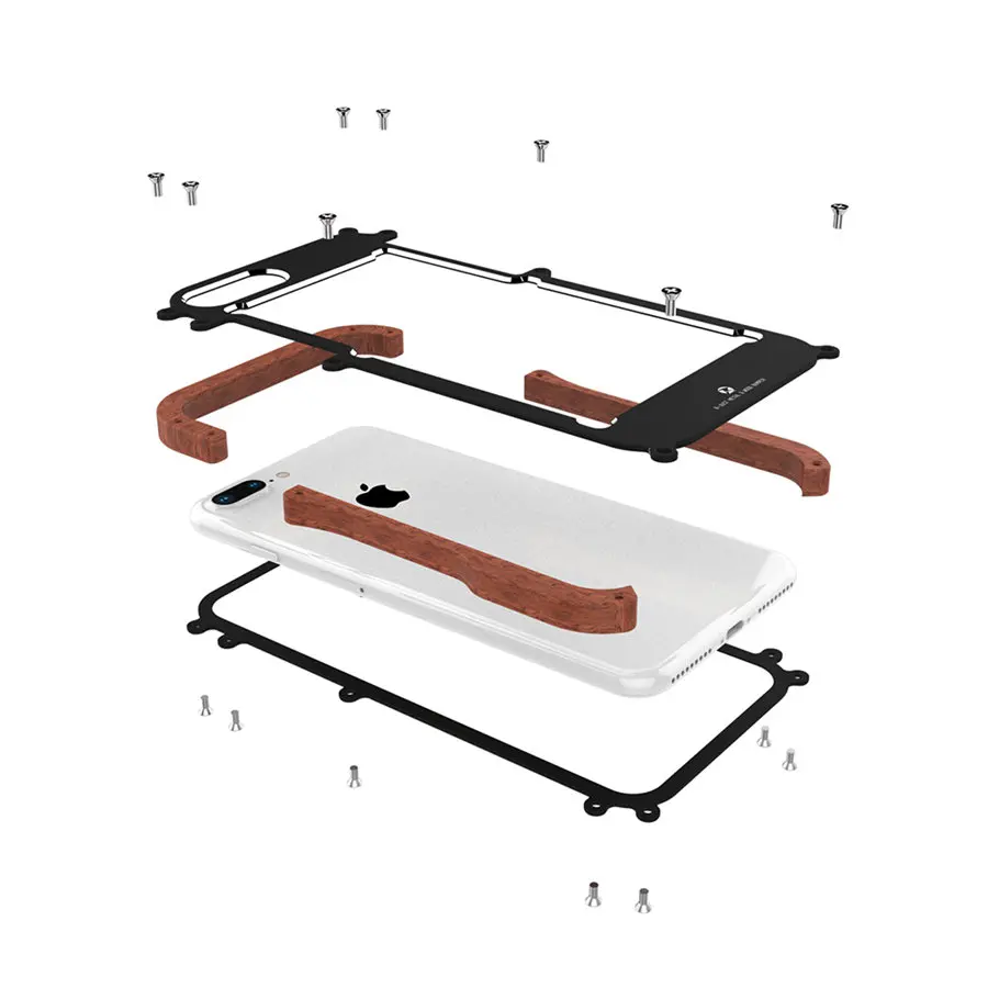 Чехол R-just для iPhone 7, 8 Plus, противоударный чехол, деревянная металлическая рамка, бампер, чехол для iPhone 8, 6, 6S Plus, 5, 5S, SE, чехол, алюминиевый корпус
